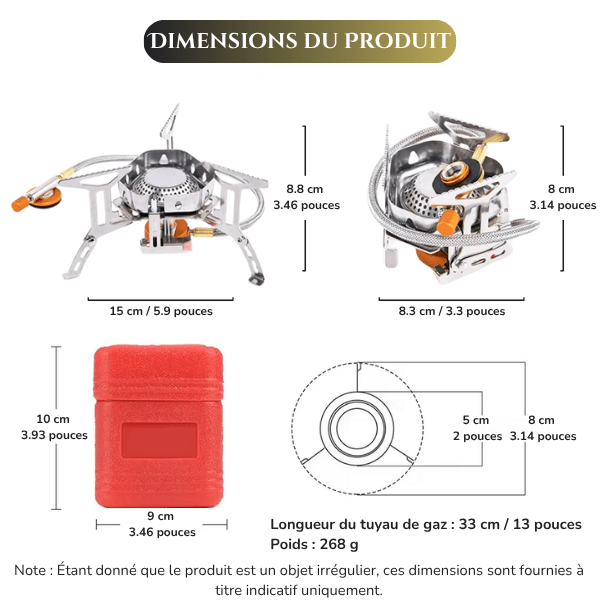 Flamme Évasion™ – Réchaud à gaz 1 brûleur / 3500W