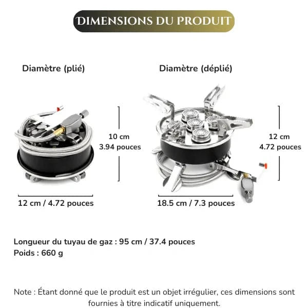 Flamme Évasion™ – Réchaud à gaz 5 brûleurs / 8800W